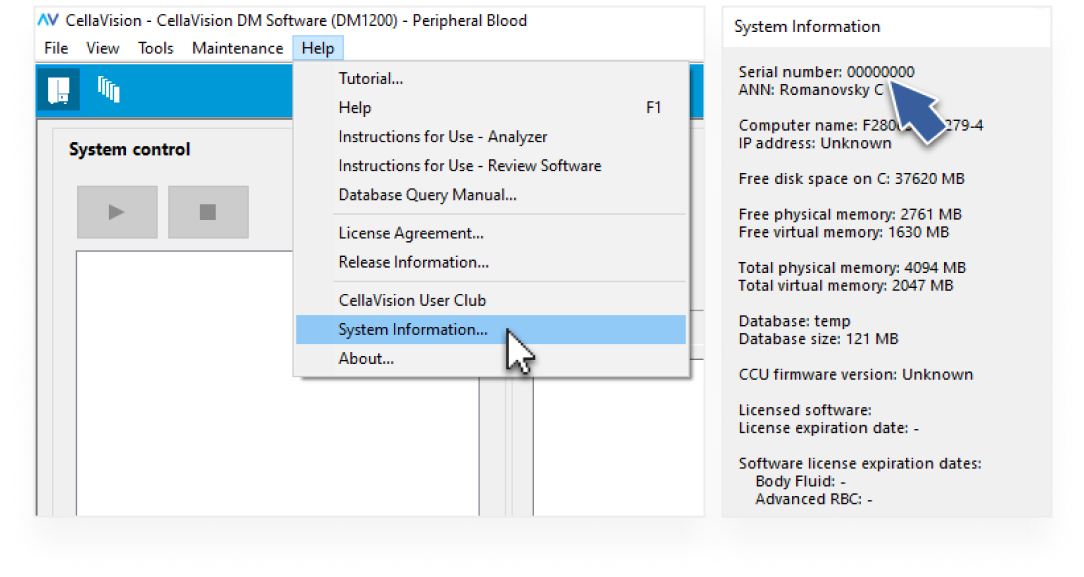 Software serial number example