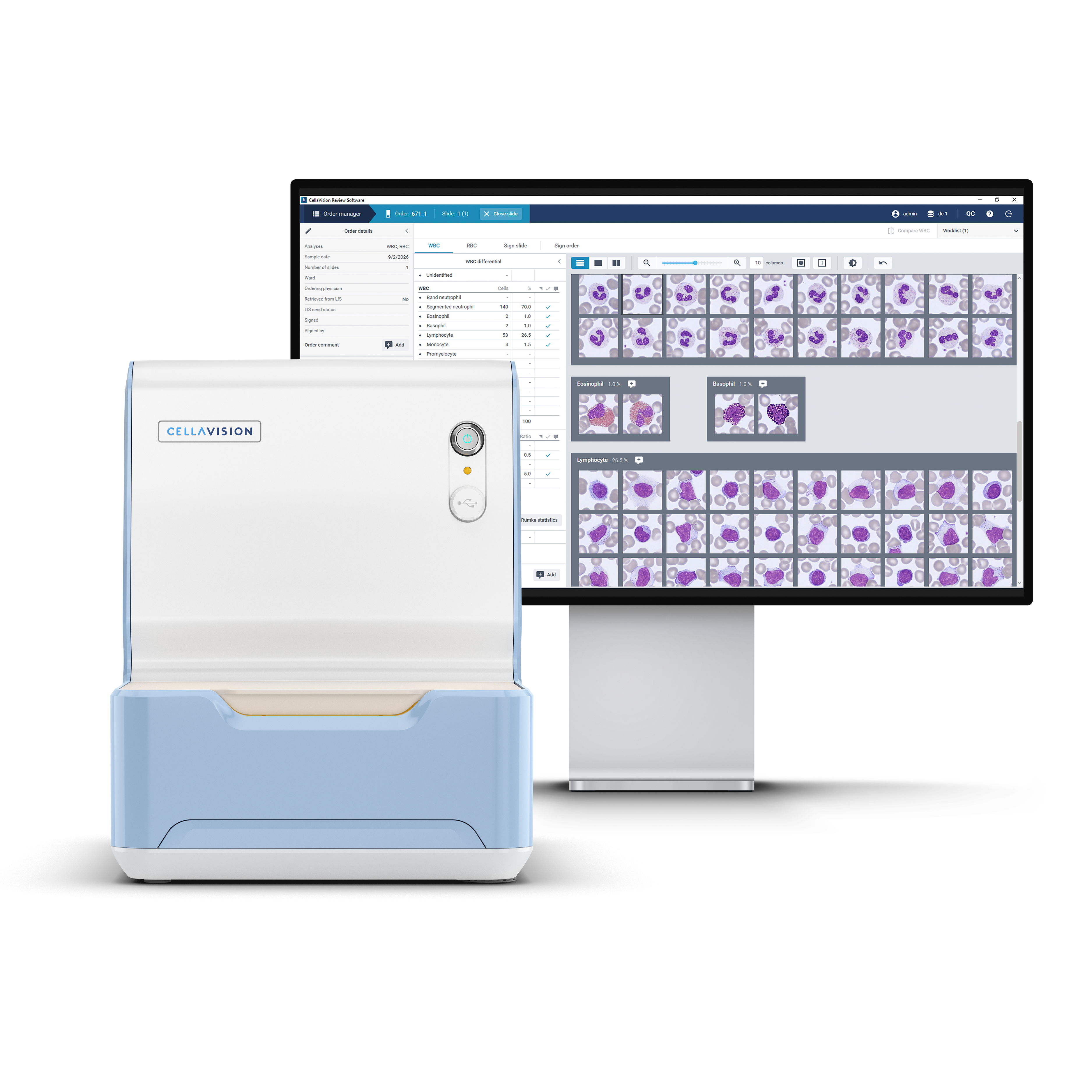 Digital blood cell images and a DC-1 analyzer