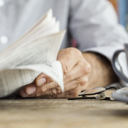 Man reading a newspaper