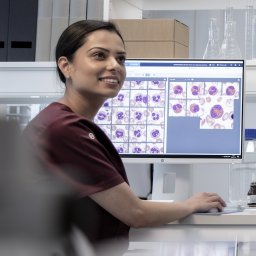 woman in lab