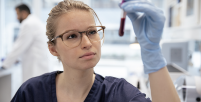 woman in lab