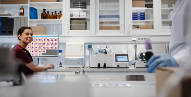woman in lab